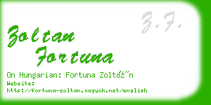 zoltan fortuna business card